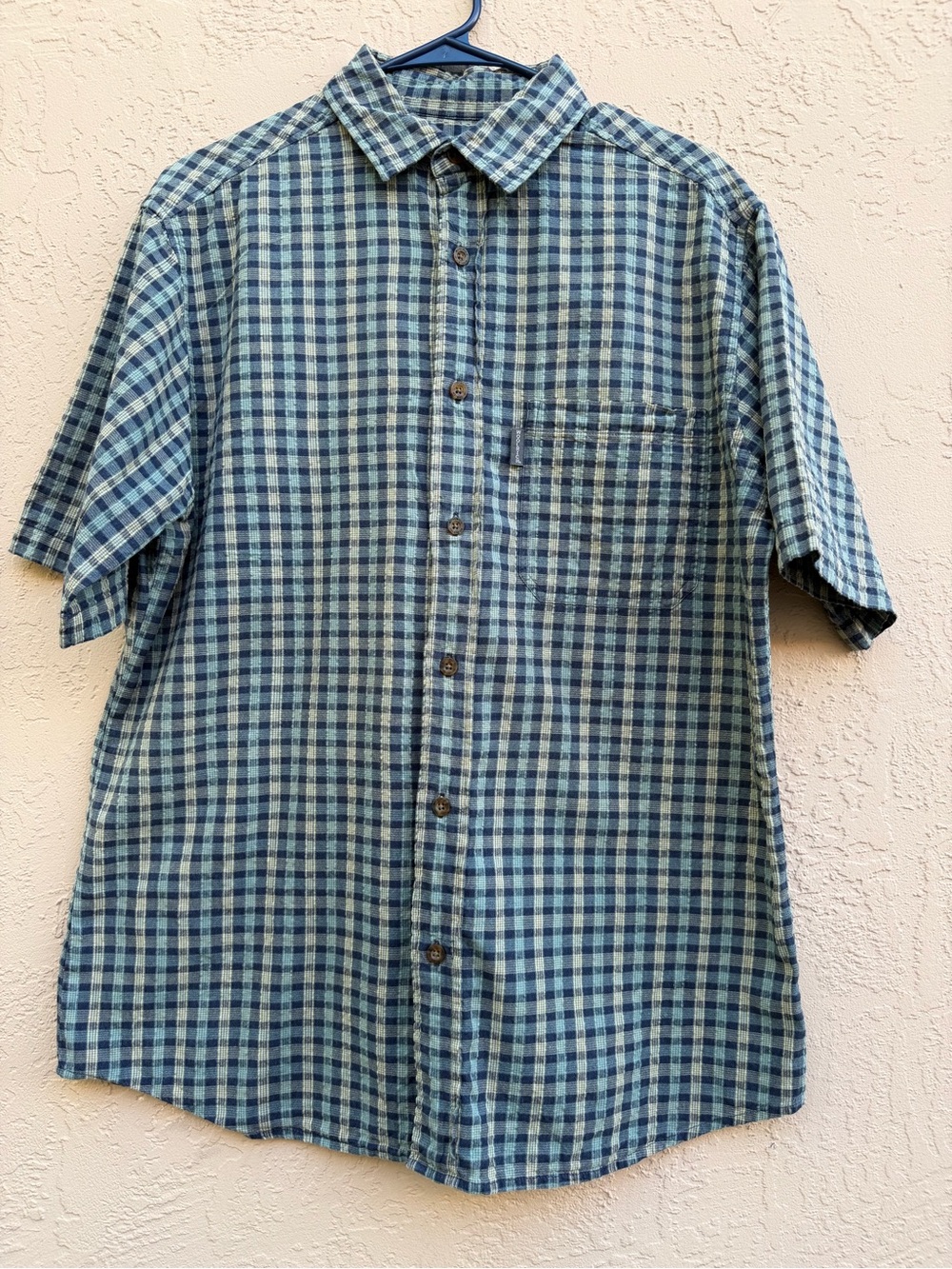 Woolrich Plaid Short Sleeve Button Up Shirt Men's Medium